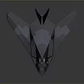 Stealth Military Aircraft Featuring Dark Blue Camouflage Sleek Fuselage And Twin Vertical Tails