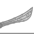 White Curved 3D Model With Intricate Lattice Structure And Hollow Design