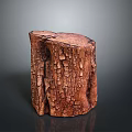Rustic Wooden Stone Stump Decor Piece With Natural Rough Texture Design