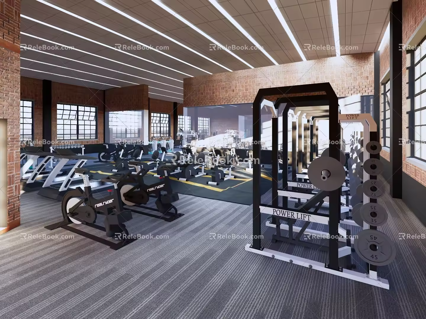 Workwear space Sports space Gym 3d model