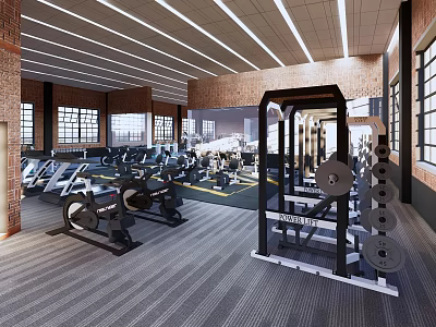 Workwear space Sports space Gym 3d model