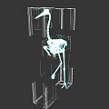Detailed White Bird Skeleton In Standing Pose Against Black Background