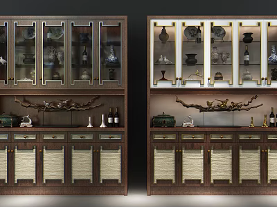 New Chinese-style Entrance Cabinet Bookcase 3d model New Chinese-style Entrance Cabinet Bookcase 3d model