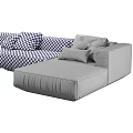 Modern Grey Sectional Sofa With Soft Cushions And Modular Design Elements 3d model
