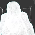 Game Movie Character With Black Body Intricate Golden Lines And Back Armor Structure