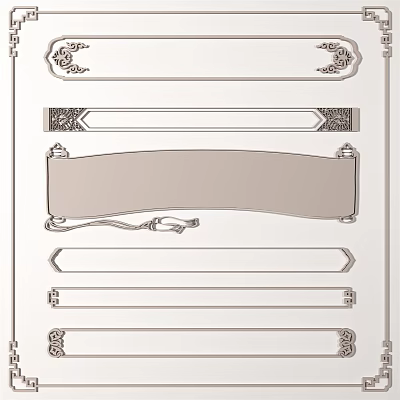 Different Styles Of Decorative Line Borders With Ornamental Patterns And Classic Motifs 3d model