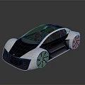 Futuristic Electric Car Design With Streamlined Body Transparent Roof And Large Wheels