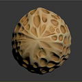 Detailed Whole Peanut With Natural Textured Shell On Black Reflective Surface