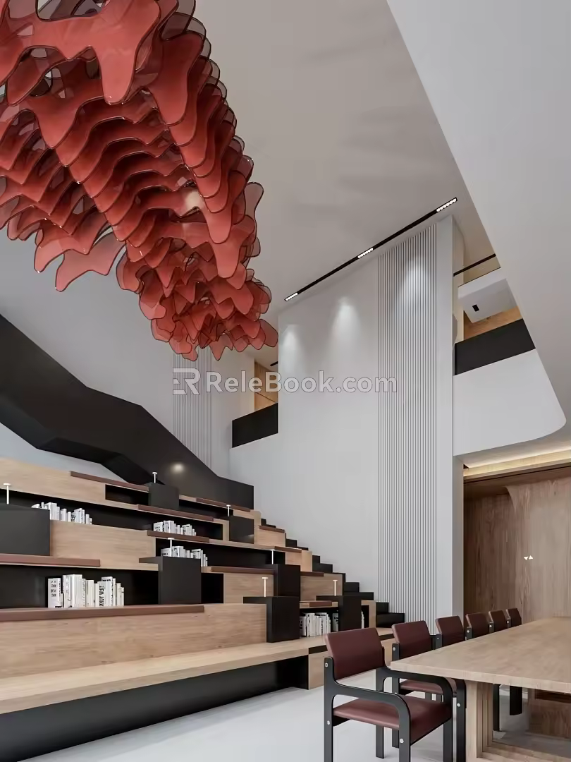 Modern Library Reading Area 3d model
