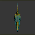 Turquoise And Yellow Mechanical Dinosaur With Robotic Structure And Toy Design