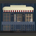 Restaurant Interior Featuring Teal Walls Golden Trim Wooden Flooring Bar Counter And Chairs