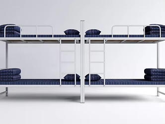 Modern Bed High and Low Bed Dormitory Bed 3d model