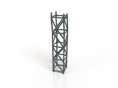 Black Architectural Tower Frame Structure With Crossed Beams And Metal Framework 3d model