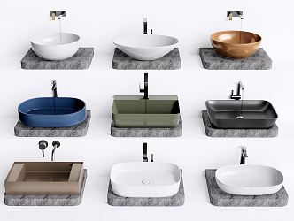 Modern wash basin wash basin counter basin faucet hardware 3d model