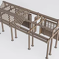 Industrial Equipment Steel Frame Structure With Columns Beams And Grid Windows