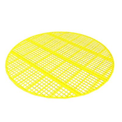 Yellow Round Grid Mat with Durable Design and Non Slip Surface 3d model