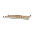 Simple Modern Coffee Table With Wooden Slat Top And White Frame Design