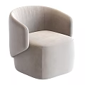 Light Gray Velvet Leisure Chair With Modern Rounded Armrests And Comfortable Design