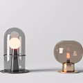 Modern Table Lamps With Glass Shades And Metal Bases In Various Designs