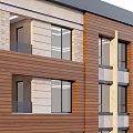 Modern Multi Storey Residential Building With Brown And Beige Facade And Large Windows