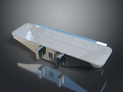 Transparent Equipment Platform With Metal Brackets And Smooth Surface Design 3d model