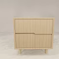 Modern Light Colored Wooden Bedside Table With Two Drawers And Slim Legs