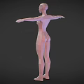 Minimalist Low Poly Human Character 3D Model Design With Geometric Facets