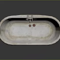 Elegant Marble Bathtub Interior With Golden Feet And Silver Faucet