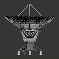 Large Parabolic Satellite Dish With Metallic Structure And Support Stand 3d model