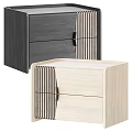 Modern Wooden Nightstand with Drawers Light and Dark Wood Grain Design Options