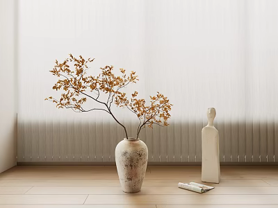 modern vase dead branch vase dead branch potted plaster ornaments 3d model