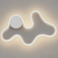 Modern Curved Wall Light With White Sleek Design And LED Lighting 3d model