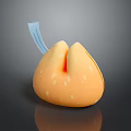 Round Orange Food With White Spots And Blue Tag On Top Surface