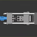 Industrial Mechanical Equipment With Silver Metal Structure Cylindrical Parts And Blue Drive Components