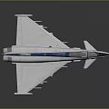 Detailed Modern Fighter Jet Weapon With Silver Blue Stripes Streamlined Wings And Cockpit