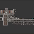 Futuristic Sci Fi Landing Platform With Blue Vehicle Staircase And Circular Markers