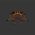 Futuristic Red And Yellow Flame Designed Flying Vehicle With Suspension Frame