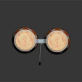 Pair of Orange Conga Drums On Metal Stand With Reflective Surface
