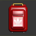 Stylish Red Adidas Suitcase With Yellow Handle And White Logo
