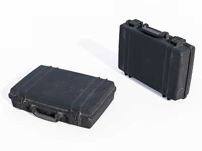 Two Black Hard Shell Cases Rugged Protective Storage Containers With Secure Handles 3d model