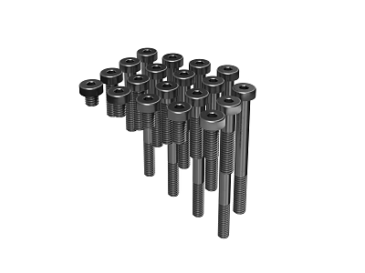 Durable Stainless Steel Hex Head Bolts In Various Sizes For Industrial Use 3d model