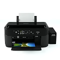 Black Epson Office Printer With Color Printing Control Panel And Ink System 3d model