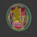Silver Deluxe Jewelry Coin with Athlete Design and City Skyline Details