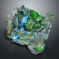 Garden Landscape Design With Rock Waterfall Green Vegetation And Flowing Stream