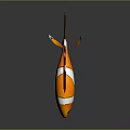 Clownfish 3D Model Featuring Orange White Stripes And Black Edges Fins With Reflection