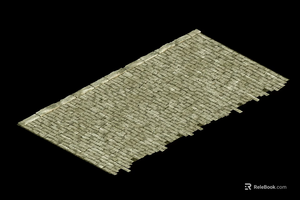 Light Colored Brick Patterned Ceramic Floor Tiles For Indoor Home Decoration 3d model 