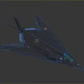 Blue Stealth Fighter Jet With Modern Sharp Nose And Unique Wing Structure 3d model
