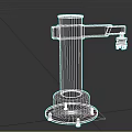 Gray Industrial Mechanical Device With Cylindrical Base Vertical Column And Horizontal Arm 3d model