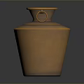 Handcrafted Bronze Sculpture Pottery Jar With Ring Handle Textured Surface And Smooth Finish