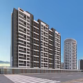 Modern High Rise Residential Buildings Exterior Design With Balconies And Blue Sky
